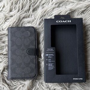 Coach Black Folio Wallet Phone Case by Casemate for iPhone 15 Pro-BRAND NEW